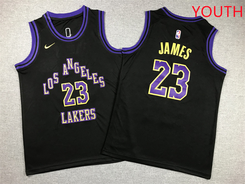 Youth Los Angeles Lakers #23 James Black Nike 2025 NBA Jersey style 1